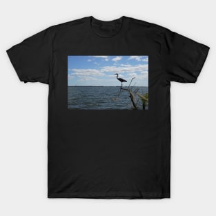 Great Blue Heron on Lake T-Shirt